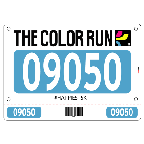 Show details for Full Colour Front, Black and White Reverse Race Bibs with Tear off Tags