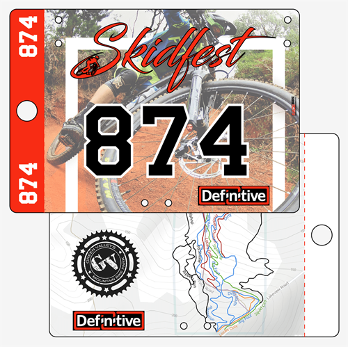 Show details for Full Colour Two Sided Economical Race Numbers with Tear off Tags