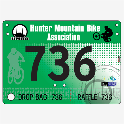 Show details for Full Colour One Sided Economical Race Numbers with Tear off Tags