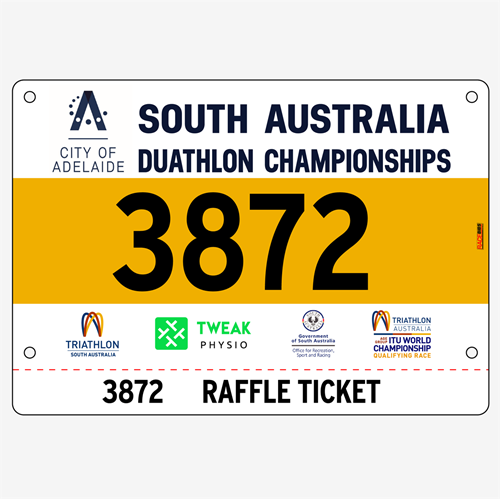 Show details for Full Colour Two Sided Race Bibs with Tear off Tags