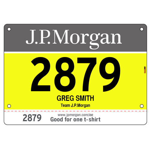 Show details for Full Colour Front, Black and White Reverse Race Bibs with Tear off Tags