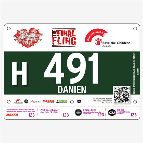 Show details for Full Colour One Sided Race Bibs with Tear off Tags