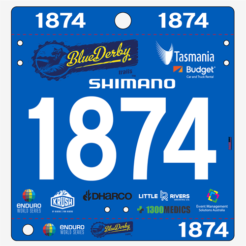 Show details for Full Colour One Sided Economical Race Numbers with Tear off Tags