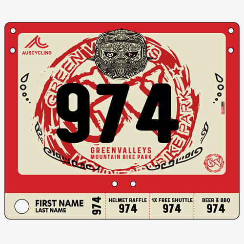 Show details for Full Colour Front, Black and White Reverse Economical Race Numbers with Tear off Tags