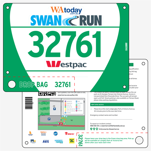Show details for Full Colour Two Sided Race Bibs with Tear off Tags