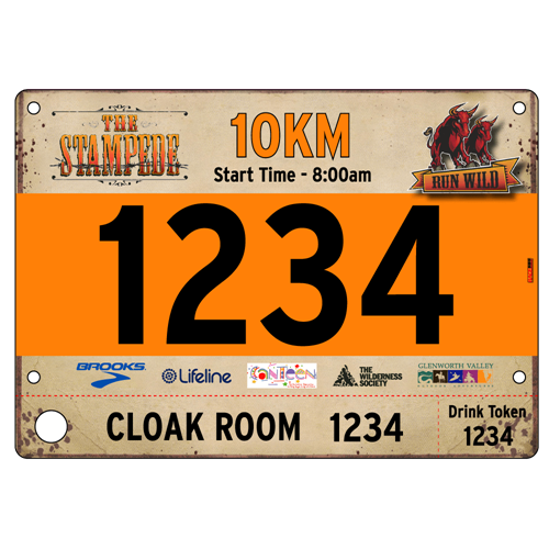 Show details for Full Colour Front, Black and White Reverse Race Bibs with Tear off Tags