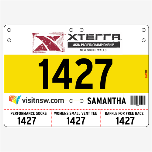 Show details for Full Colour Two Sided Race Bibs with Tear off Tags