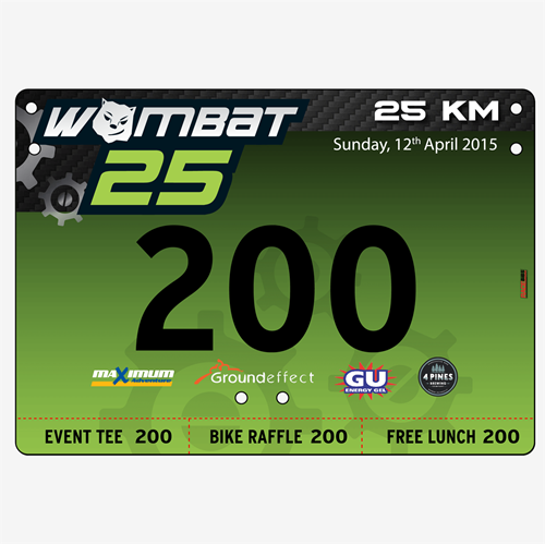 Show details for Full Colour One Sided Economical Race Numbers with Tear off Tags