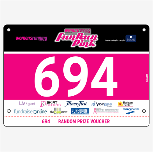 Show details for Full Colour One Sided Race Bibs with Tear off Tags