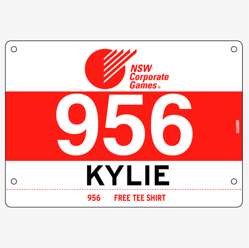 Show details for Full Colour Front, Black and White Reverse Race Bibs with Tear off Tags