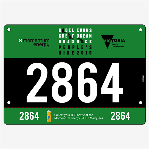 Show details for Full Colour Front, Black and White Reverse Race Bibs with Tear off Tags