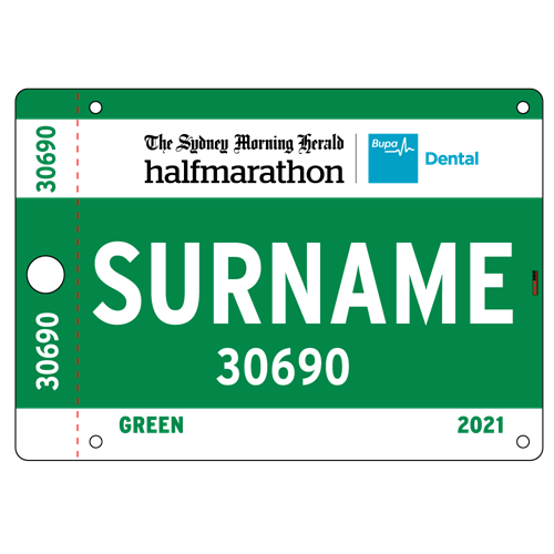 Show details for Full Colour Front, Black and White Reverse Race Bibs with Tear off Tags