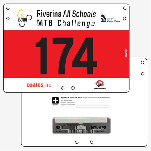 Show details for Full Colour Front, Black and White Reverse Standard Bike Plates