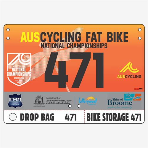 Show details for Full Colour One Sided Economical Race Numbers with Tear off Tags