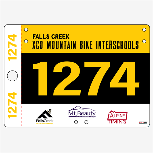 Show details for Full Colour One Sided Economical Race Numbers with Tear off Tags