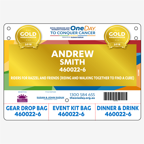 Show details for Full Colour Front, Black and White Reverse Race Bibs with Tear off Tags