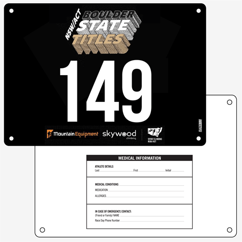 Show details for Full Colour Front, Black and White Reverse Race Bibs