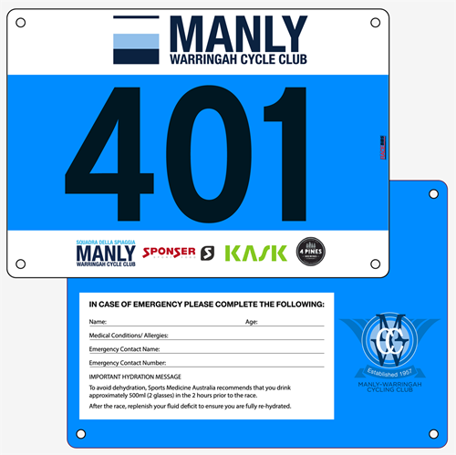 Show details for Full Colour Two Sided Race Bibs