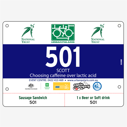 Show details for Full Colour One Sided Race Bibs with Tear off Tags