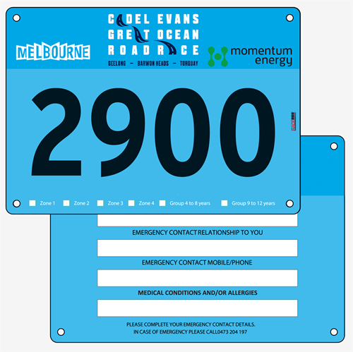 Show details for Full Colour Two Sided Race Bibs