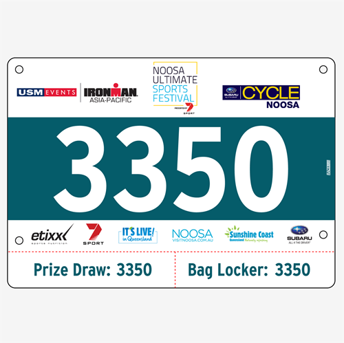 Show details for Full Colour Front, Black and White Reverse Race Bibs with Tear off Tags