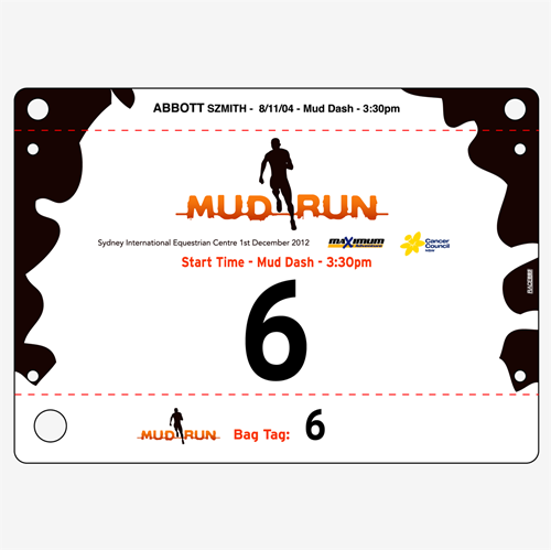 Show details for Full Colour Two Sided Race Bibs with Tear off Tags