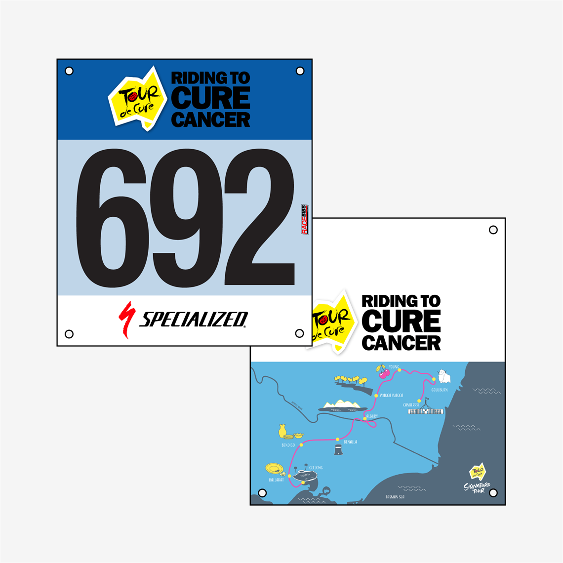 Show details for Full Colour Two Sided UCI Race Bibs