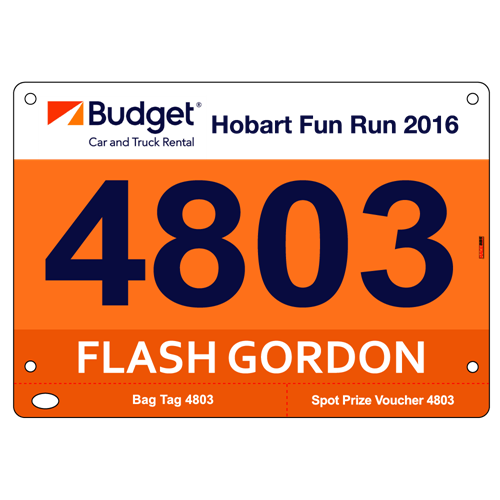 Show details for Full Colour Front, Black and White Reverse Race Bibs with Tear off Tags