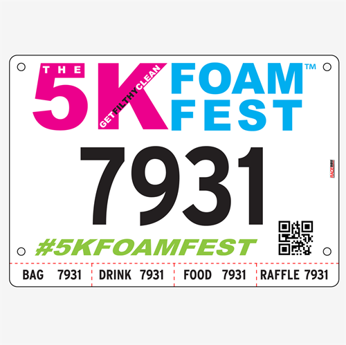 Show details for Full Colour One Sided Race Bibs with Tear off Tags