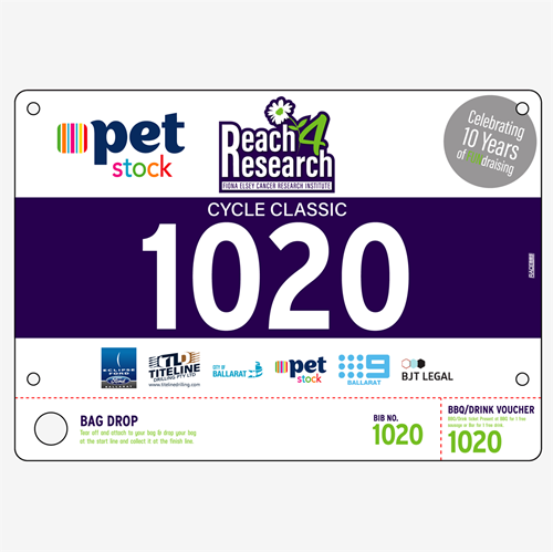 Show details for Full Colour Front, Black and White Reverse Race Bibs with Tear off Tags