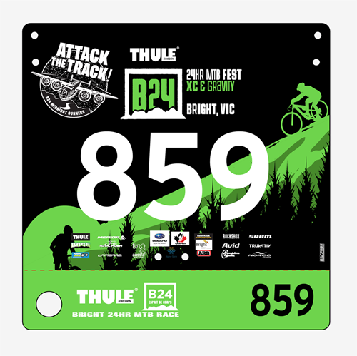 Show details for Full Colour Front, Black and White Reverse Economical Race Numbers with Tear off Tags