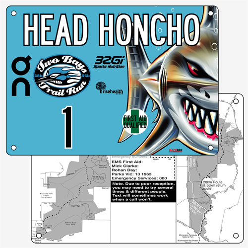 Show details for Full Colour Front, Black and White Reverse Race Bibs