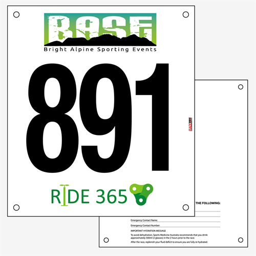Show details for Full Colour Front, Black and White Reverse UCI Race Bibs