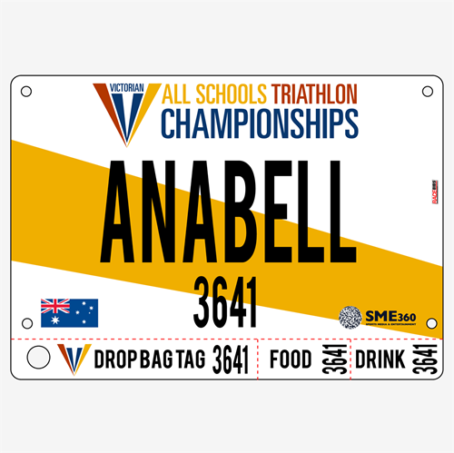 Show details for Full Colour Front, Black and White Reverse Race Bibs with Tear off Tags