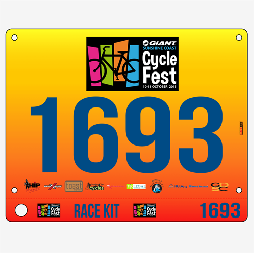 Show details for Full Colour Front, Black and White Reverse Race Bibs with Tear off Tags