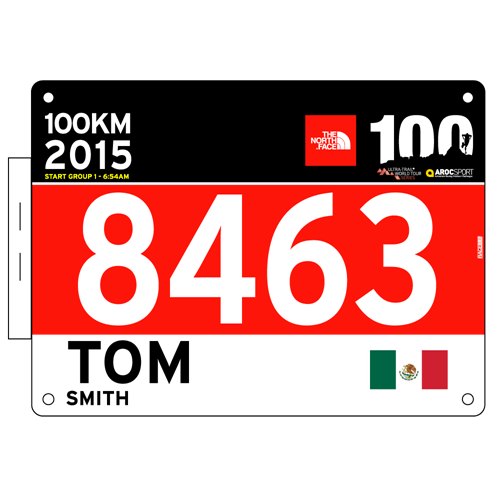 Show details for Full Colour Front, Black and White Reverse Race Bibs with Tear off Tags