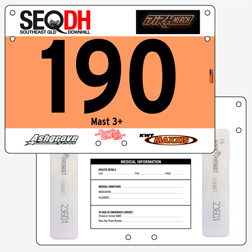 Show details for Full Colour Front, Black and White Reverse Economical Race Numbers