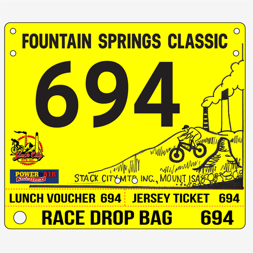 Show details for Full Colour One Sided Economical Race Numbers with Tear off Tags