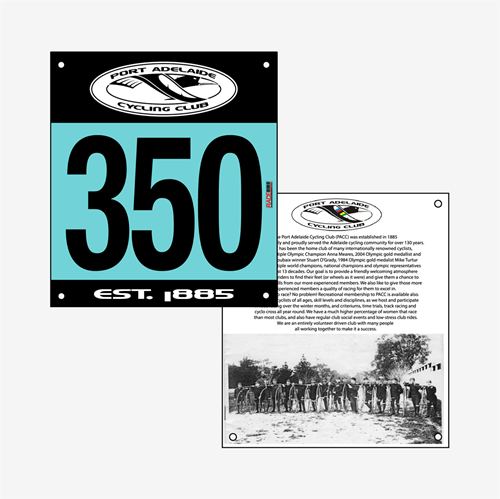 Show details for Full Colour Two Sided UCI Race Bibs