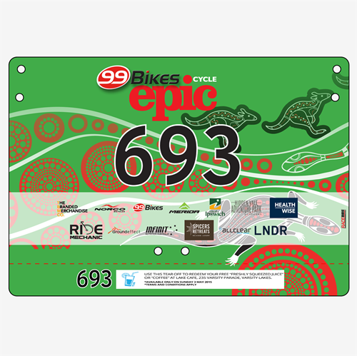 Show details for Full Colour One Sided Economical Race Numbers with Tear off Tags