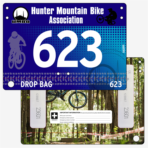 Show details for Full Colour Two Sided Economical Race Numbers with Tear off Tags