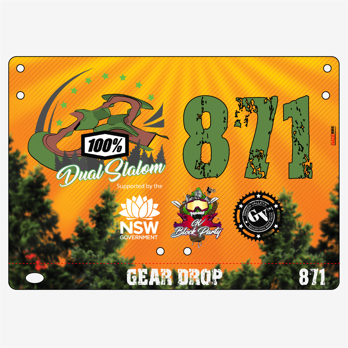 Show details for Full Colour One Sided Economical Race Numbers with Tear off Tags